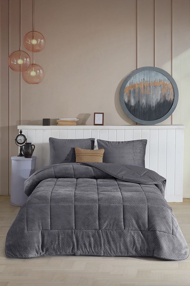 Luis Comfort Set Tek Kişilik (155x215 cm) Antrasit - 1