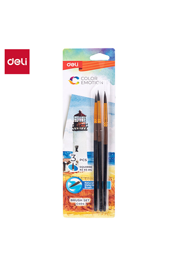 EC404 Brush Set Round Squirrel Hair – Ideal for Watercolor and Sketching
