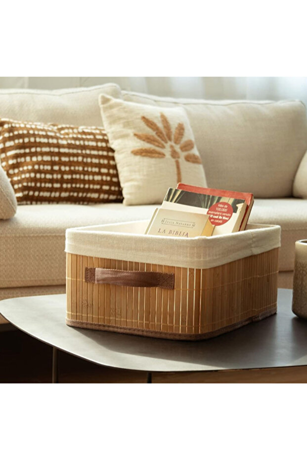 Foldable Rectangular Bamboo Laundry Basket - 7