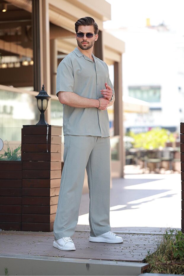 Ανδρικό πουκάμισο Çağla Yeşil Basic E7320 - 2