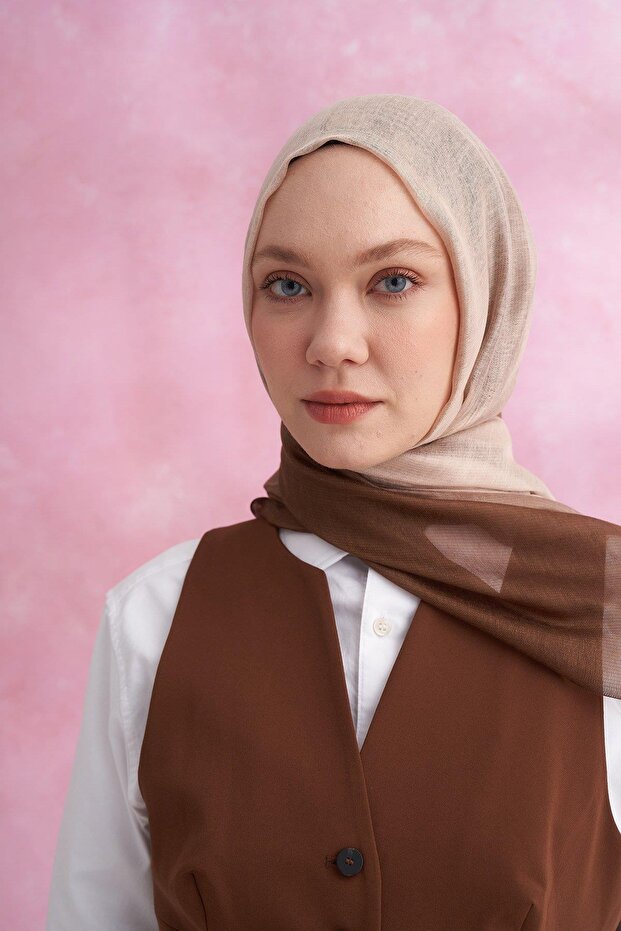 İPEKLİ DEGRADE ŞAL - BEJ-DORE - 2