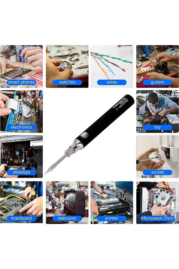 Şarjlı Kablosuz Lehim Makinası - 5 Saniyede Isınma - 30 Dakika Kullanım - Usb Type-c Şarj - - 5