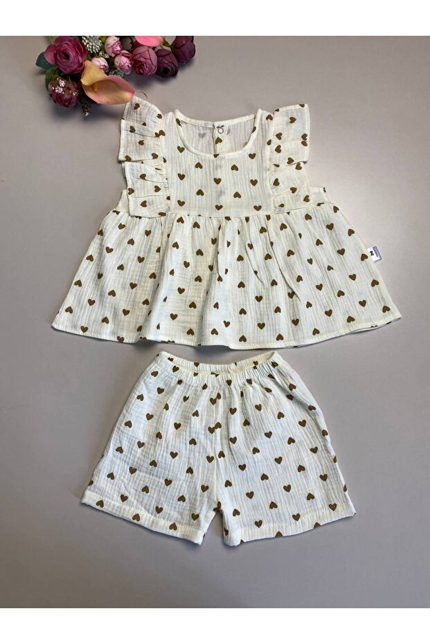 مجموعة الموسلين المزخرفة على شكل قلب - 1