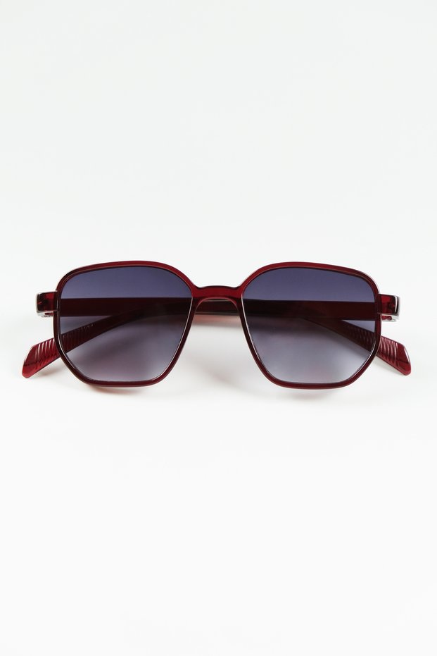 Caspy Burgundy Unisex Sunglasses