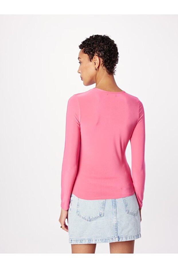 - Ροζ μπλούζα με κοψίματα - 2