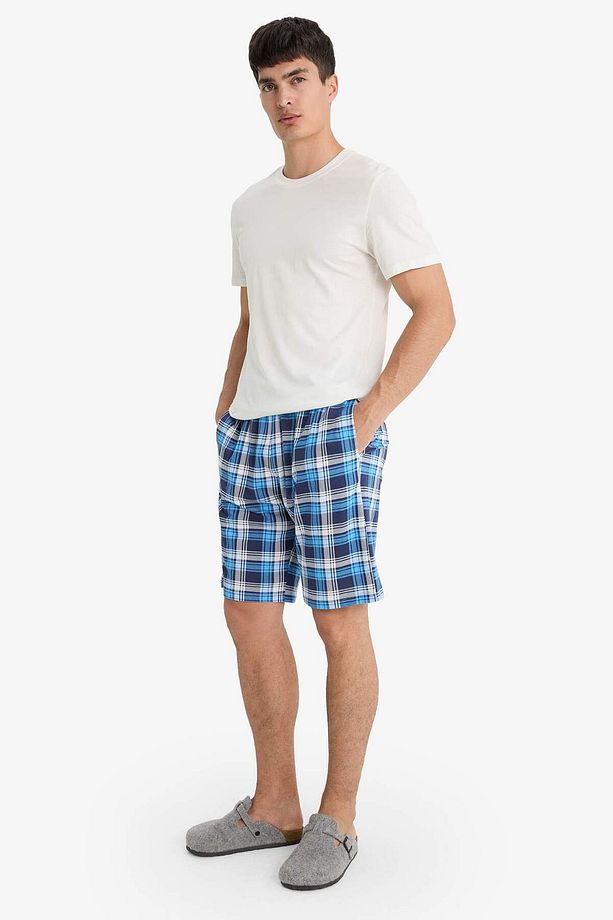 Regular Fit Kareli Cepli Şort Pijama Altı E7190AX25HS - 2
