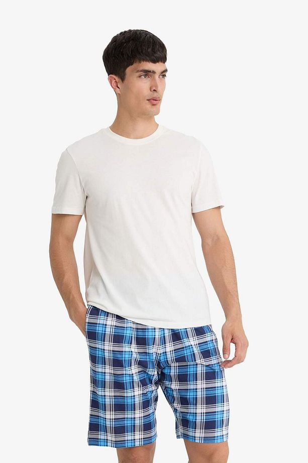 Regular Fit Kareli Cepli Şort Pijama Altı E7190AX25HS - 4
