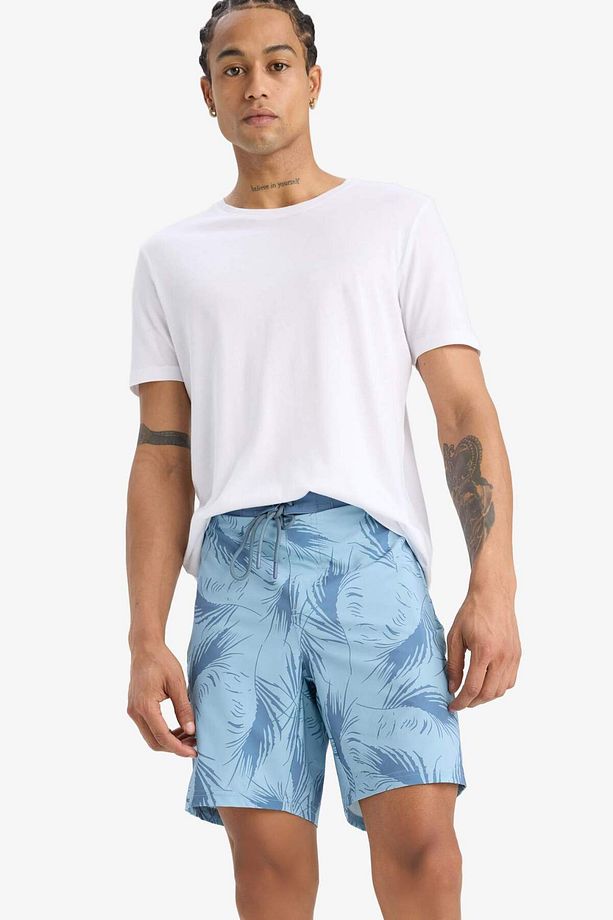DeFactoFit Regular Fit Desenli Esnek Dokulu Deniz Şortu D9630AX25HS - 4