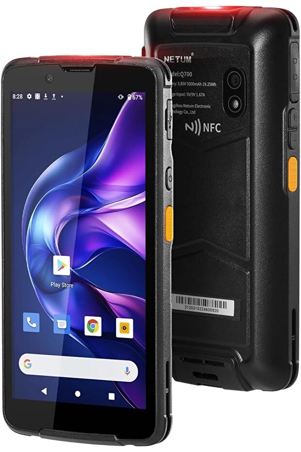 Android 11 Handheld Barcode Scanner Mobile Computer, Q700 Portable PDA 1D 2D Bar Code Reader W - 1