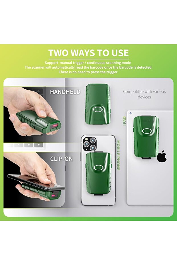 Bluetooth Barcode Scanner, 3-in-1 CCD Reader (1D - E740) - 5