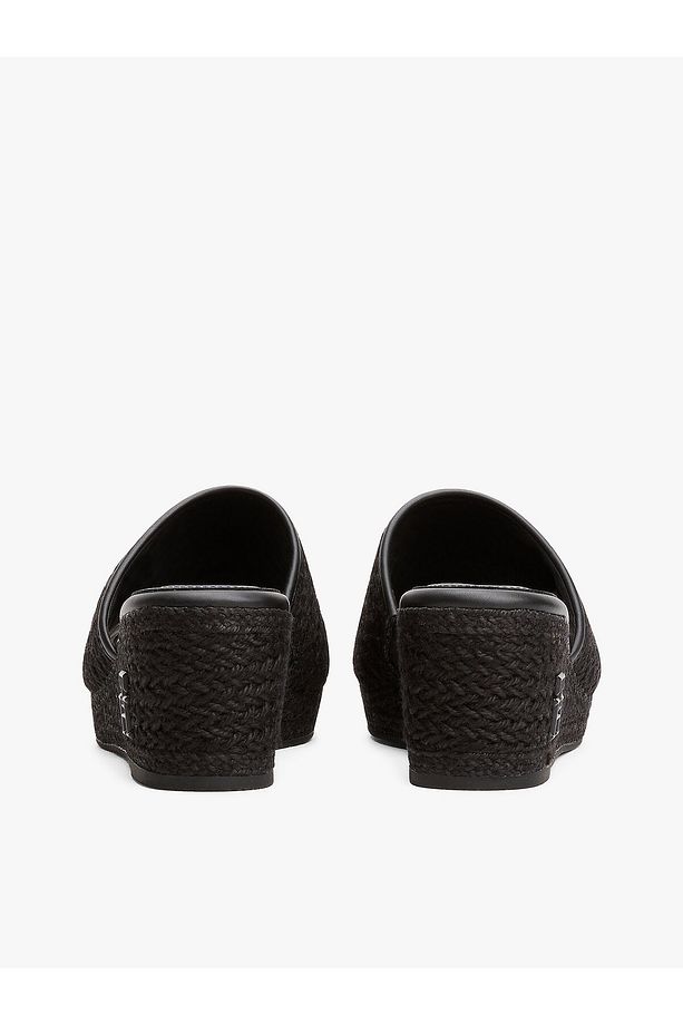 TH Monogram Linen Rope Wedge Sandals - 5