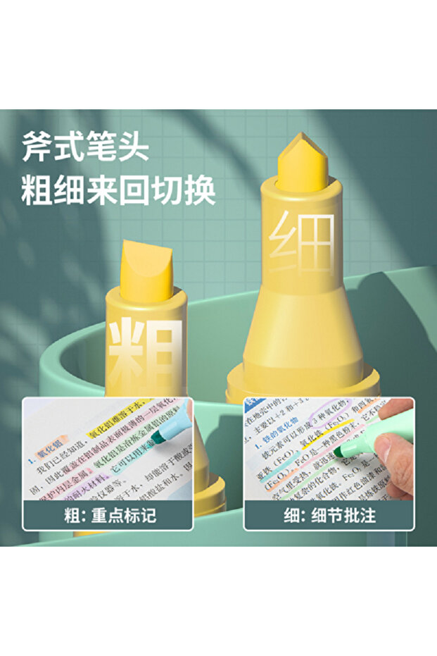 قلم تمييز لامع بطرف مشطوف، ألوان متنوعة، 1-4 مم - 5