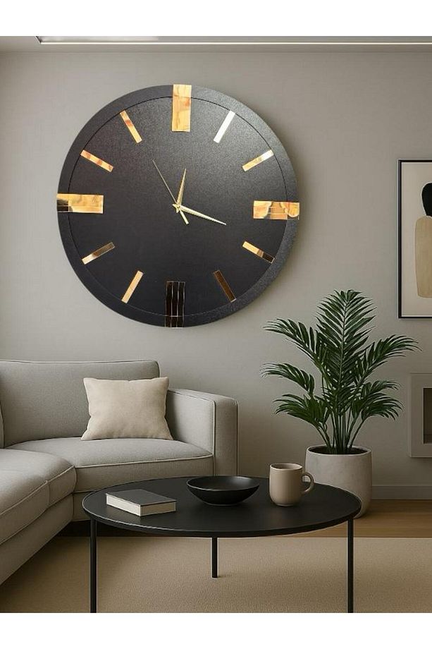 Dekoratif Ahşap Duvar Saati Lüks Duvar Dekoru Sessiz Mekanizma Modern Saat Ahşap Saat Wall Clock - 4