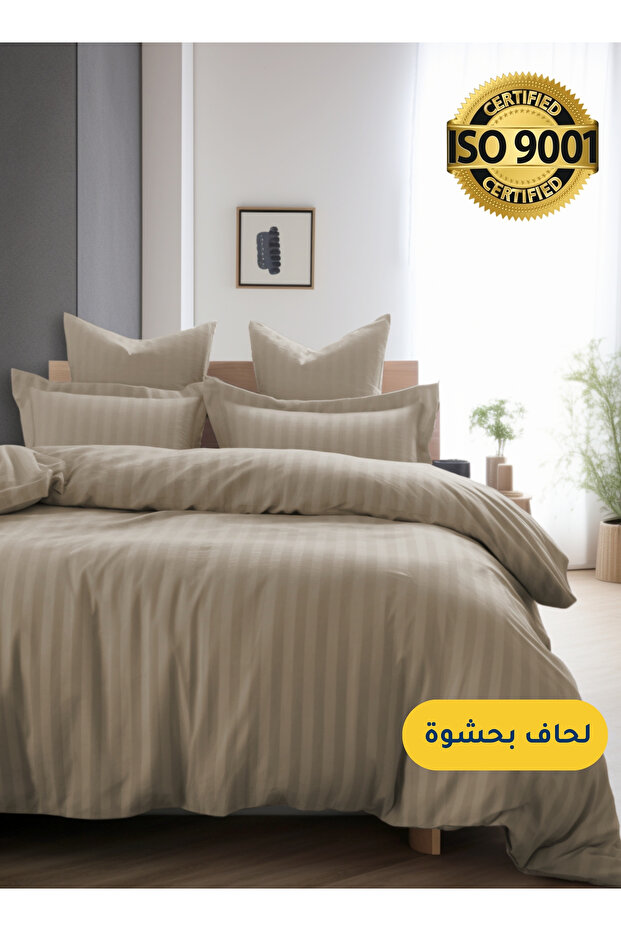 طقم لحاف فندقي من الألياف الدقيقة، 5 قطع، مقاس مفرد، يناسب سريرًا بمقاس 120×200 سم، مع حشوة لحاف متضمنة