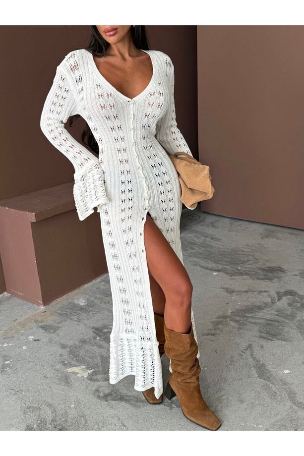 Yeni sezon triko ajurlu yazlık pamuklu üzün hırka Alhawi model - 2