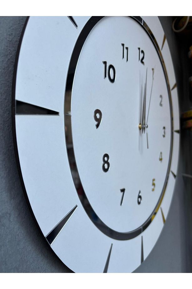 Dekoratif Ahşap Duvar Saati Lüks Duvar Dekoru Sessiz Mekanizma Modern Saat Ahşap Saat Wall Clock - 5