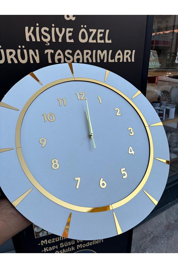 Dekoratif Ahşap Duvar Saati Lüks Duvar Dekoru Sessiz Mekanizma Modern Saat Ahşap Saat Wall Clock - 6