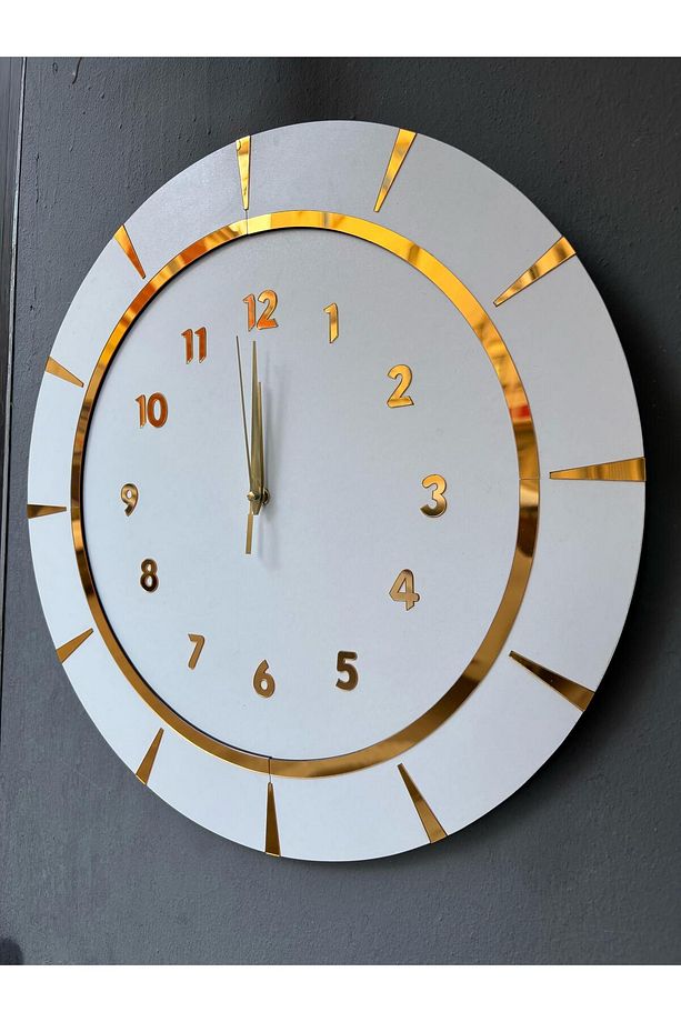Dekoratif Ahşap Duvar Saati Lüks Duvar Dekoru Sessiz Mekanizma Modern Saat Ahşap Saat Wall Clock - 8