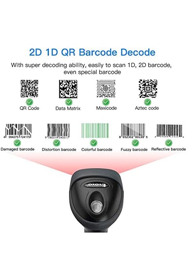 ماسح باركود محمول ثنائي الأبعاد بمنفذ USB، ماسح باركود سلكي أوتوماتيكي، مصفوفة بيانات PDF417، باركود R - 4