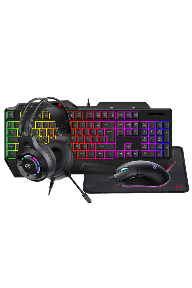 Gamenote Kb905cm-tur 4'lü Gaming Set – Klavye, Mouse, Kulaklık, Mousepad – Rainbow, Pc Uyumlu - 1