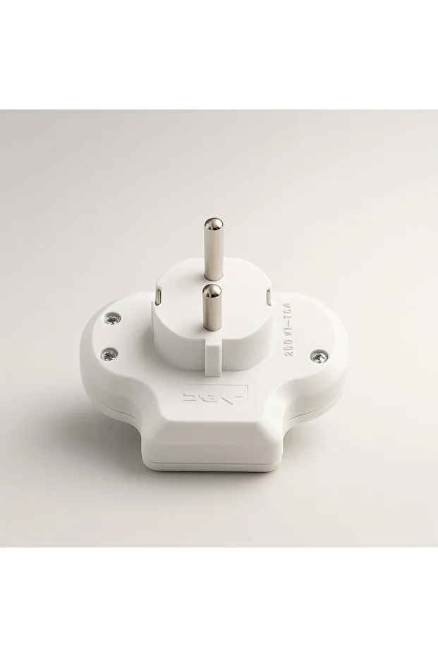 2-Piece White Group Socket with Wireless On/Off Switch Plug Grounded Multi-Duplicator with Goliath Button - 3