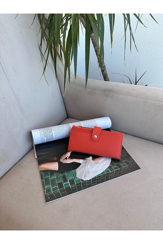 Turuncu kadın cüzdan - 4