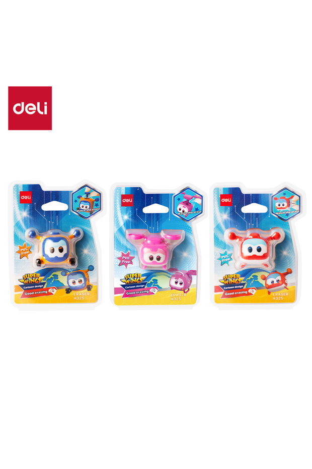 EH325 Cartoon Character Eraser 40×30×30mm – ideal for fun learning, 3pcs/set