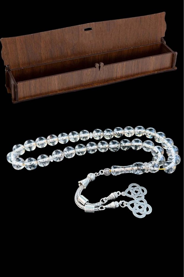 Tea Fossil Powder Amber Prayer Beads, Amber Gift Wooden Boxed Rosary