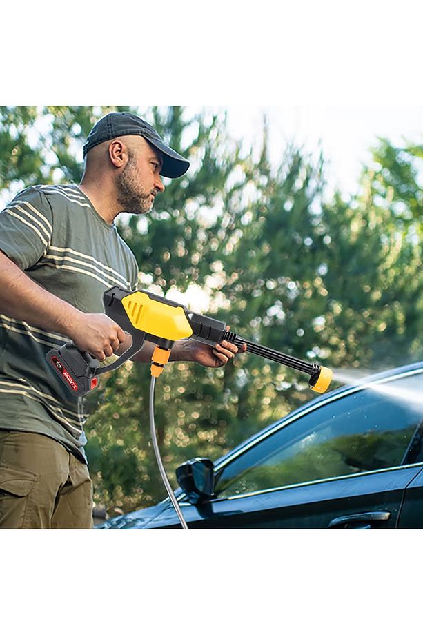 21V Akülü Basınçlı Araç Yıkama Makinesi | 12000mAh Çift Batarya, 135W, 3.6L/dk Su Basıncı - 2
