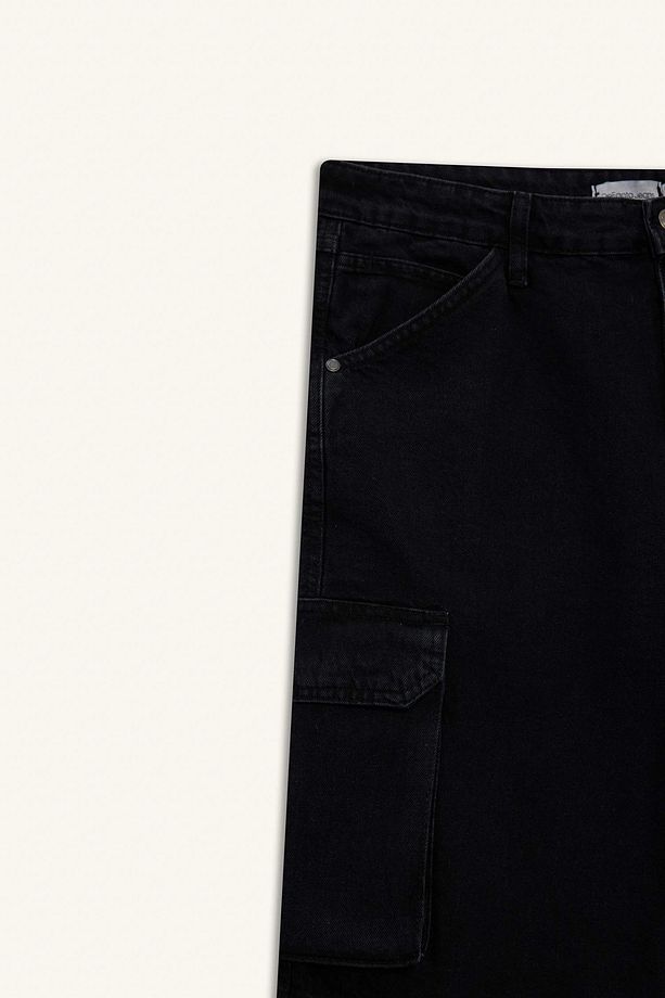 %100 Pamuk Kargo Fit Jean Bermuda Şort E1380ax25sm - 2