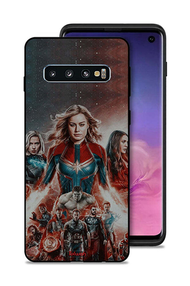 غطاء حماية لهاتف Samsung Galaxy S10 بتصميم Avengers