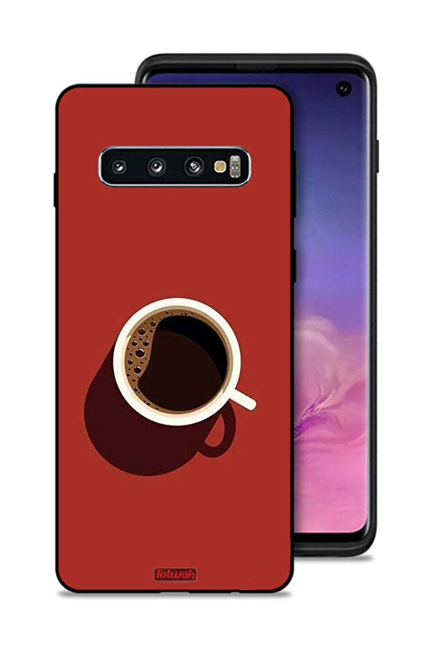 غطاء حماية لهاتف Samsung Galaxy S10 بتصميم فن فنجان القهوة