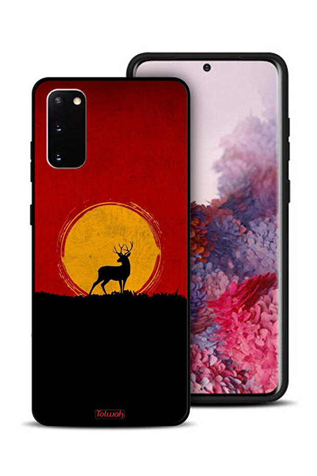 Samsung Galaxy S20 Protective Case Cover Deer And Moon Artwork
