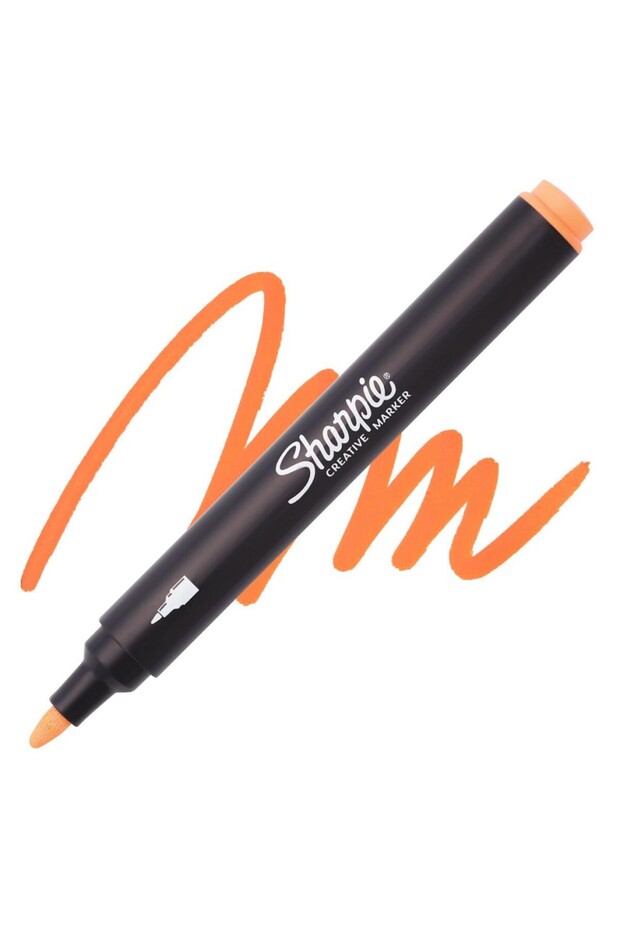 قلم أكريليك إبداعي برتقالي - طرف رصاصي - 1