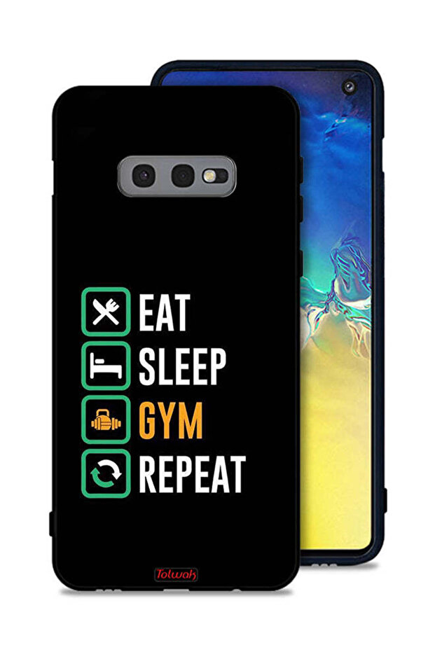 غطاء حماية لهاتف Samsung Galaxy S10e، Eat Sleep Gym Repeat