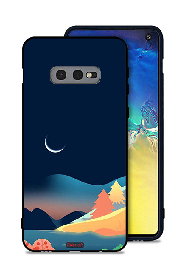 غطاء حماية لهاتف Samsung Galaxy S10e بتصميم رسم تجريدي للقمر