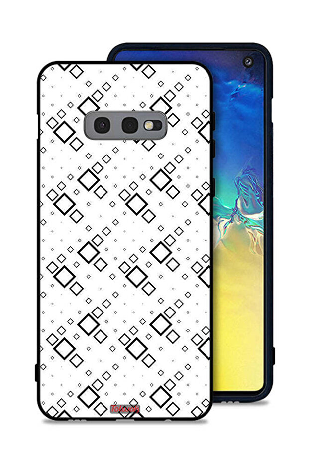 غطاء حماية لهاتف Samsung Galaxy S10e بتصميم مربع تجريدي فني رقمي