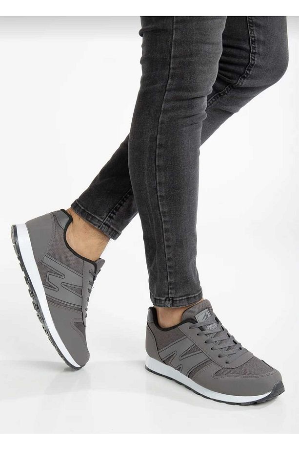 Erkek Bağcıklı Günlük Konforlu Rahat Hafif Yumuşak Taban Fileli Sneaker Spor Ayakkabı - 1