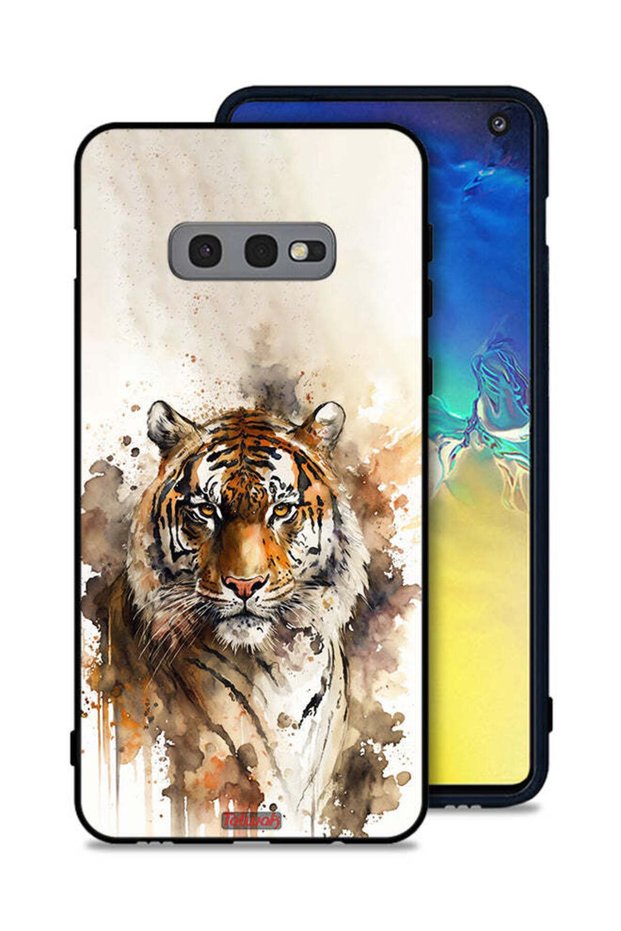 غطاء حماية لهاتف Samsung Galaxy S10e بتصميم فن تجريدي من جلد الفهد