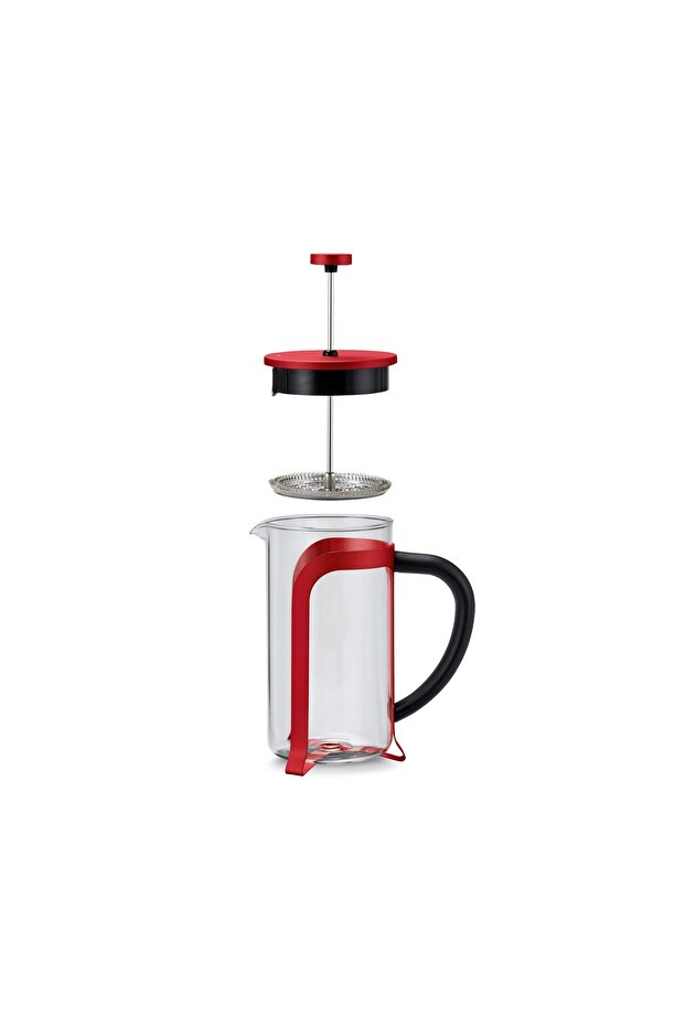 French Press, Kırmızı 800 ml - 4