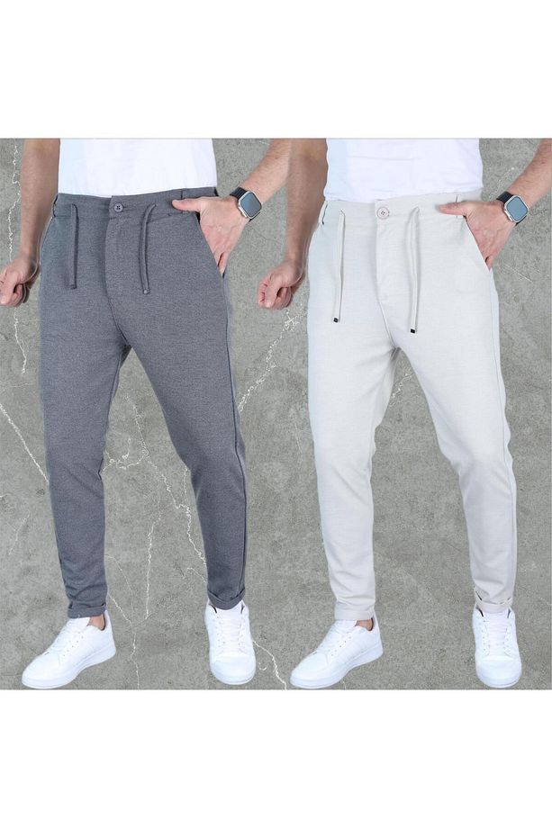 2 li Erkek Jogger Eşofman Altı - Şık ve Rahat Günlük Stil - 1