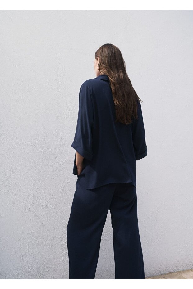 Oversize dökümlü bluz - 4