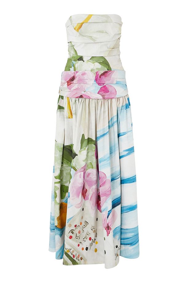 Nershall Maxi Dress, Dokulu Baskılı Uzun Gece Elbisesi - 1