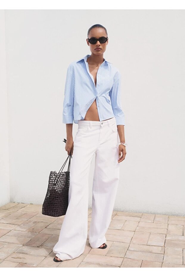 Strass detaylı crop gömlek - 2