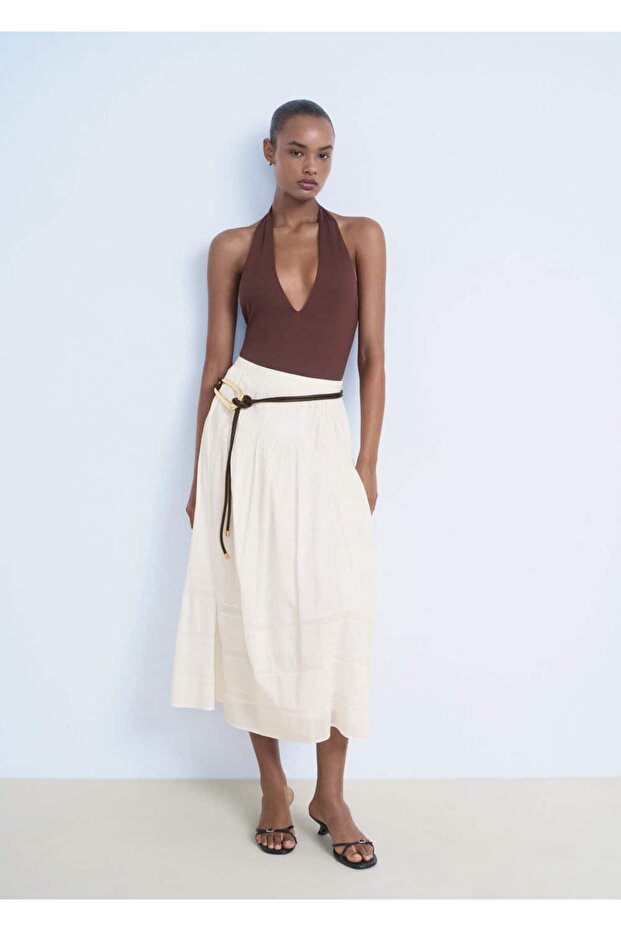 Pamuklu dantel etek - 2