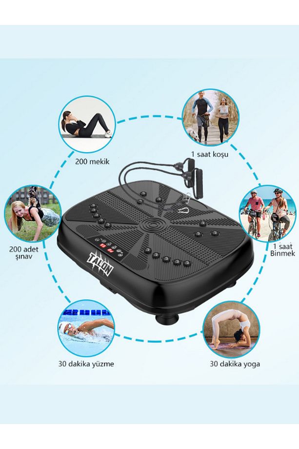 Egzersiz Aleti Yüksek Titreşimli 1-99 Seviye Hız Ayarlı Bluetoothlu Kumandalı Vibration Plate - 3