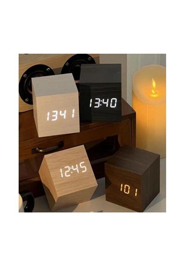 Ahşap Küp Saat - 1