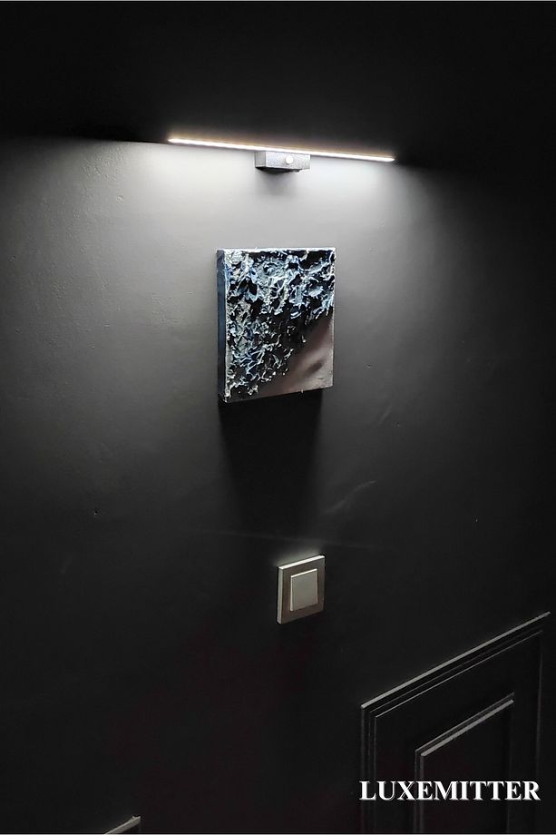 Kendinden Yapışkanlı Led Işıklı Hareket Sensörlü Pilli Duvar Aplik Lamba Modern Tablo Aydınlatması - 6