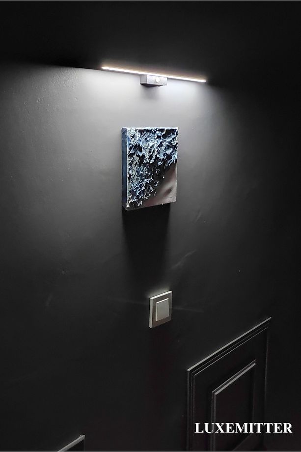 Kendinden Yapışkanlı Led Işıklı Hareket Sensörlü Pilli Duvar Aplik Lamba Modern Tablo Aydınlatması - 3