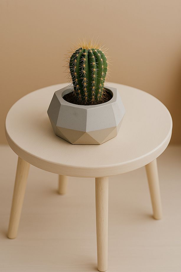 Geometrik Taş Saksı Çok Amaçlı Dekoratif Obje - 3